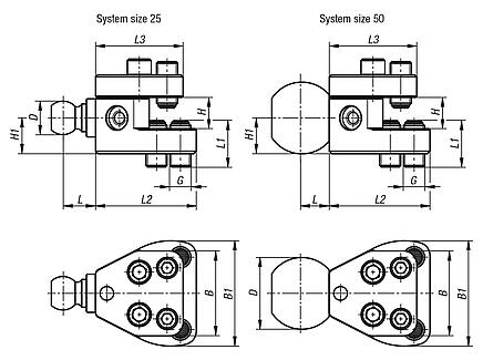 Claw clamp for workpiece stabiliser