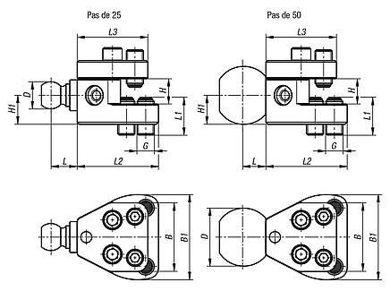 Bride de serrage
pour stabilisateur de pièce