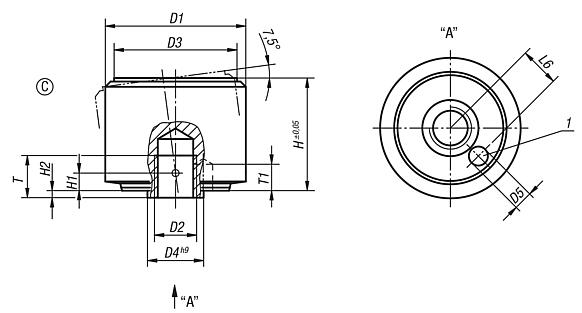 Supporti oscillanti con ritorno automatico forma C, appoggio piano