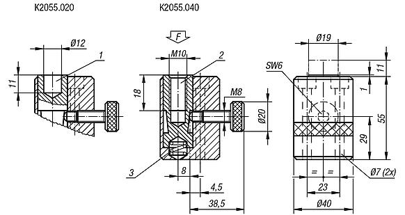 Support elements cylindrical