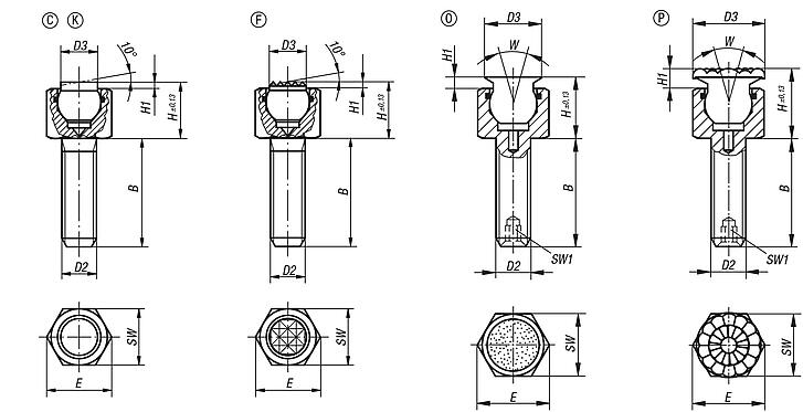 Support réglable à bille oscillante avec joint torique intégré