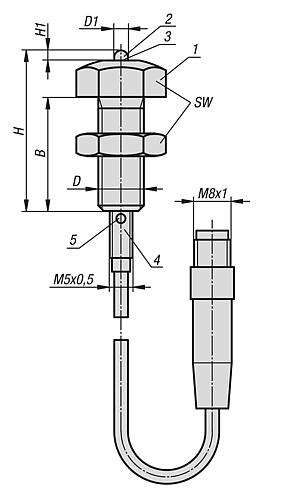 Stops adjustable, with end position feedback