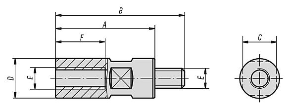 Extensions, steel, for jack screws
