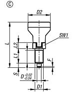 Indexing plungers, steel or stainless steel with status sensor, plastic mushroom grip and locking slot