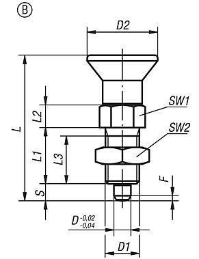 Indexing plungers, Form B