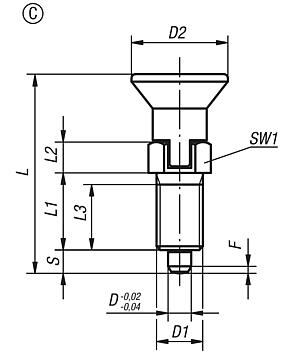 Indexing plungers, Form C