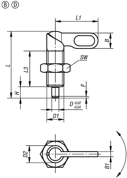 Indexing plungers with grip, Form B and D