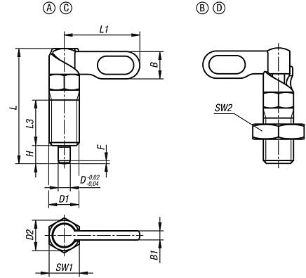 Cam-action indexing plungers with stop