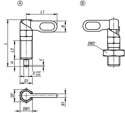 Cam-action indexing plungers with stop, stainless steel