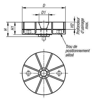 Pince de serrage pour bridage intérieur