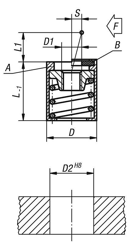 Lateral spring plungerswithout thrust pin