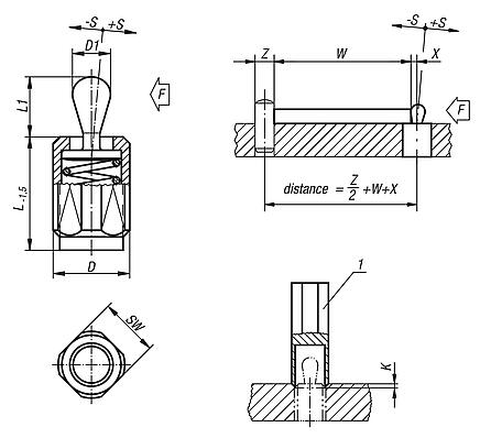 Lateral spring plungers without seal