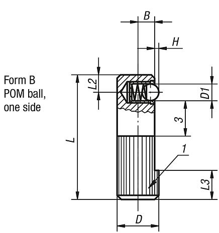 Lateral spring plungers, Form B