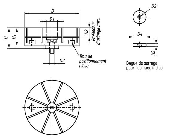 Pince de serrage pour bridage extérieur