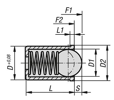 Spring plungerssmooth version, extended, stainless steel