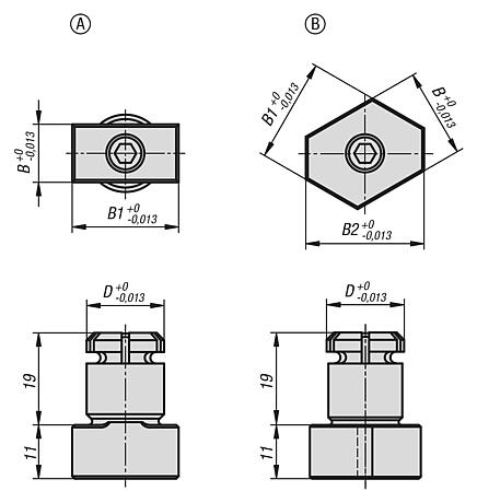 Locating pins expanding