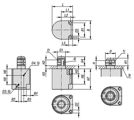 Centring clamp stainless steel pneumatic