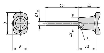 Locking pins, stainless steel with plastic grip and magnetic axial lock