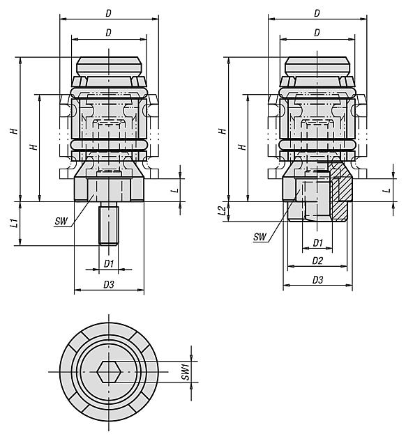 Centring clamps