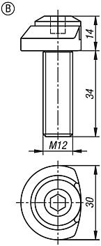 Clamping screw with clamping ring for flexible clamping bolt, Form B