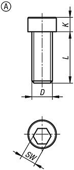 Replacement screw for cam screws, Form A