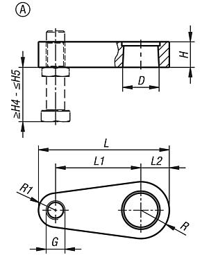 Upínací rameno pro otočný upínač, hydraulické, provedení A