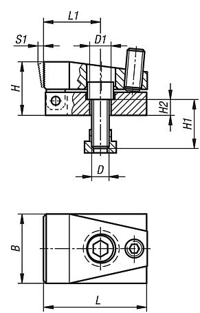 Side clamps, Form A, with flat jaw