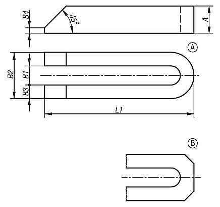 Staffe a forcella  DIN 6315, acciaio e alluminio