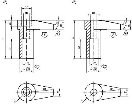 Hook clamps with long hook