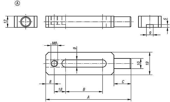 Clamp straps, pin-end, Form A