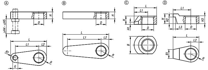 Clamping arm for hydraulic swing clamps