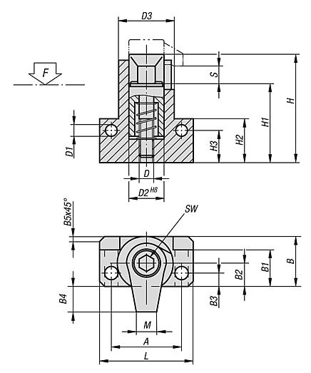 Hook clamp with mounting bracket with extended clamping claw