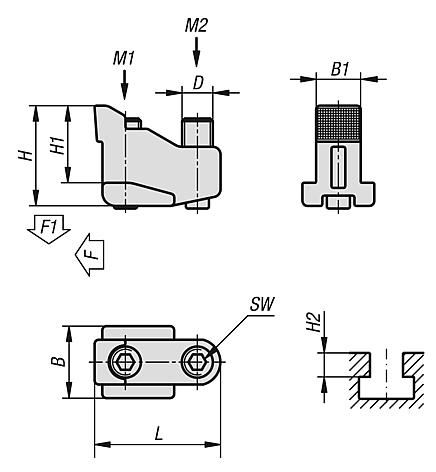 T-slot clamps