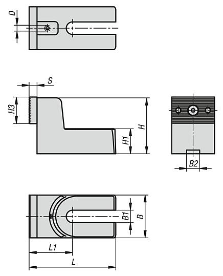 Fixed jaws for robust side clamps