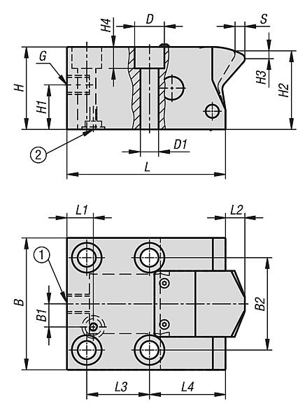 Niederzugspanner hydraulisch einfach wirkend mit Federrückstellung