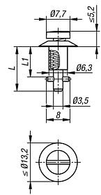 Quarter turn latches, with slot head