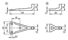Catch plate for adjustable latch, heavy-duty version