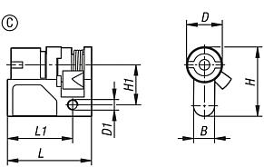 Semicilindros de perfiles para palancas basculantes, forma C