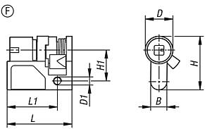Semicilindros de perfiles para palancas basculantes, forma F