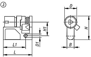 Semicilindros de perfil para palancas basculantes, forma J