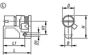 Semicilindros de perfil para palancas basculantes, forma L