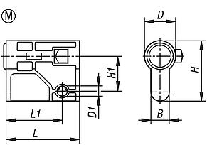 Semicilindros de perfil para palancas basculantes, forma M