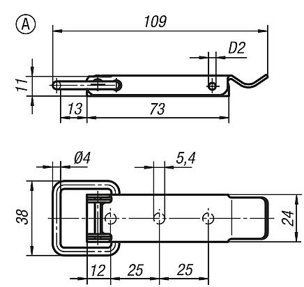 Sauterelles avec étrier de serrage Forme A