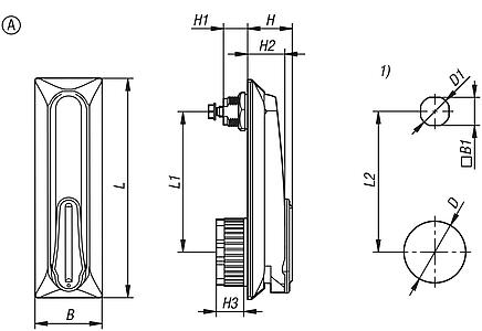 Swivel grips, plastic for profile cylinder lock, Form A
