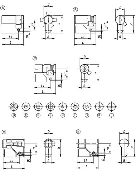 Semicilindros de perfil para palancas basculantes
