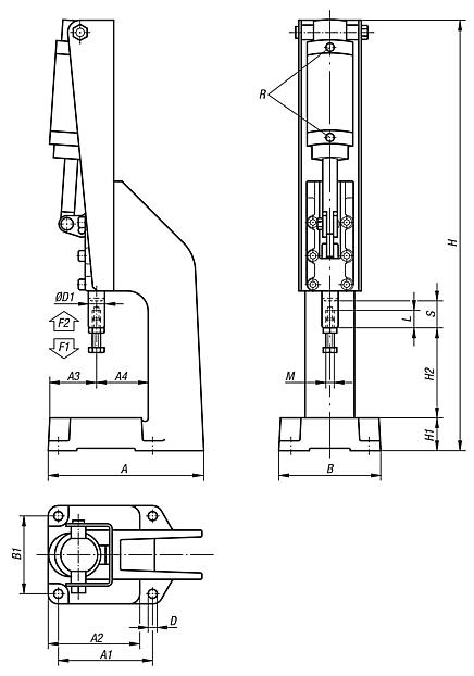 Presse a ginocchiera modello pneumatico