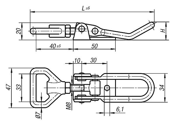 Grenouillères réglable, forme A
