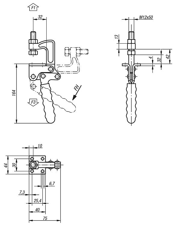 Toggle clamps pivot jaw