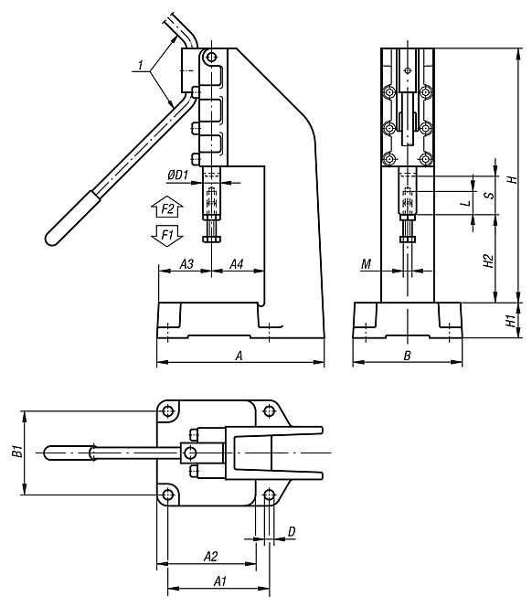 Toggle presses for manual operation