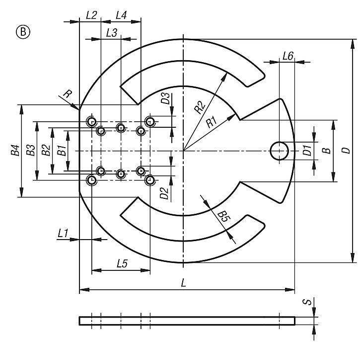 Plaque d'adaptation circulaire